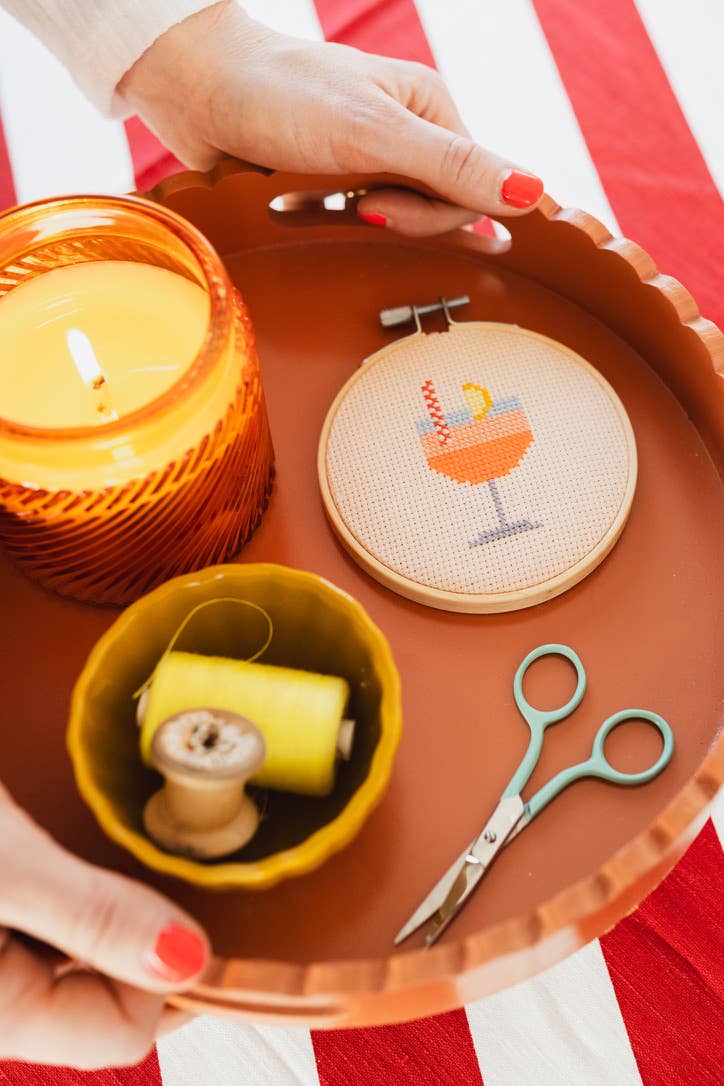 Aperol Cocktail Beginner Cross Stitch Kit by Cotton Clara