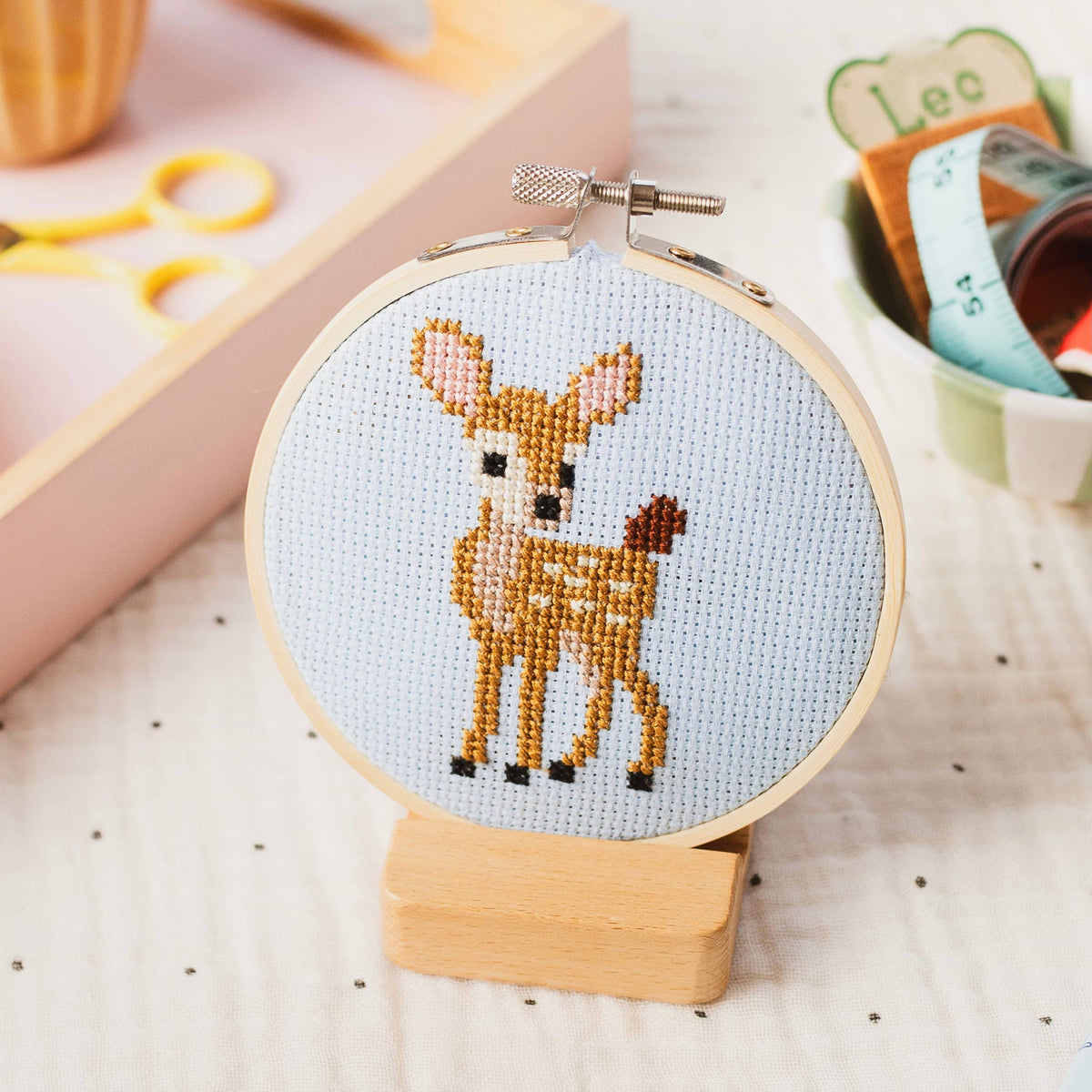 Fawn Beginner Cross Stitch Kit by Cotton Clara