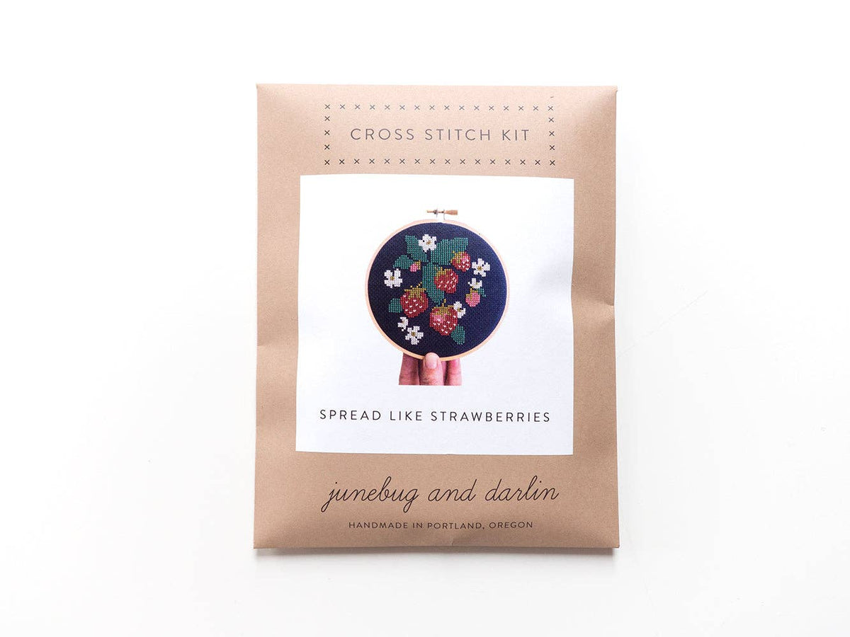 Spread Like Strawberries Cross Stitch Kit by Junebug and Darlin
