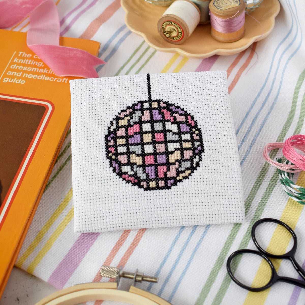 Disco Ball Mini Cross Stitch Kit by The Make Arcade