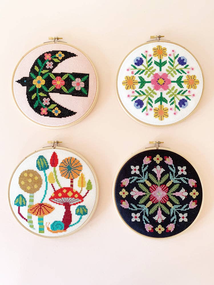 Spring Joy Modern Folk Cross Stitch Kit
