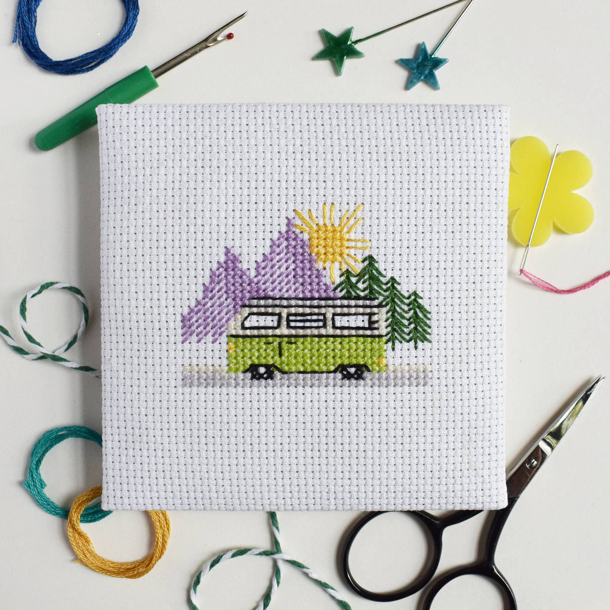 Campervan Mini Cross Stitch Kit by The Make Arcade