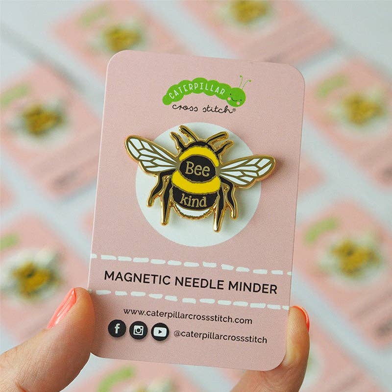 Bee Kind Magnetic Needle Minder by Caterpillar Cross Stitch