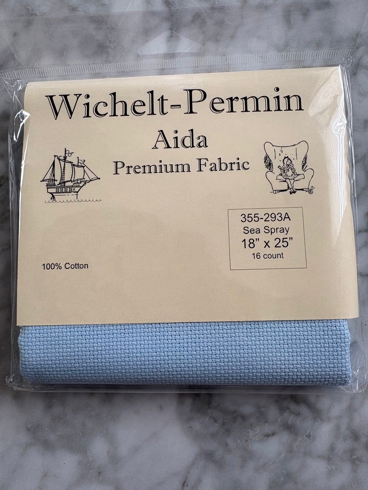 Sea Spray Wichelt Aida Cross Stitch Fabric - 16 Count