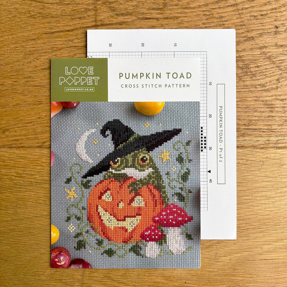 Pumpkin Toad Cross Stitch Kit by Love Poppet