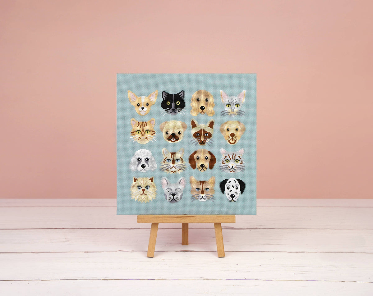 Paws & Pals Dog and Cat Themed Cross Stitch Kit by Caterpillar Cross Stitch