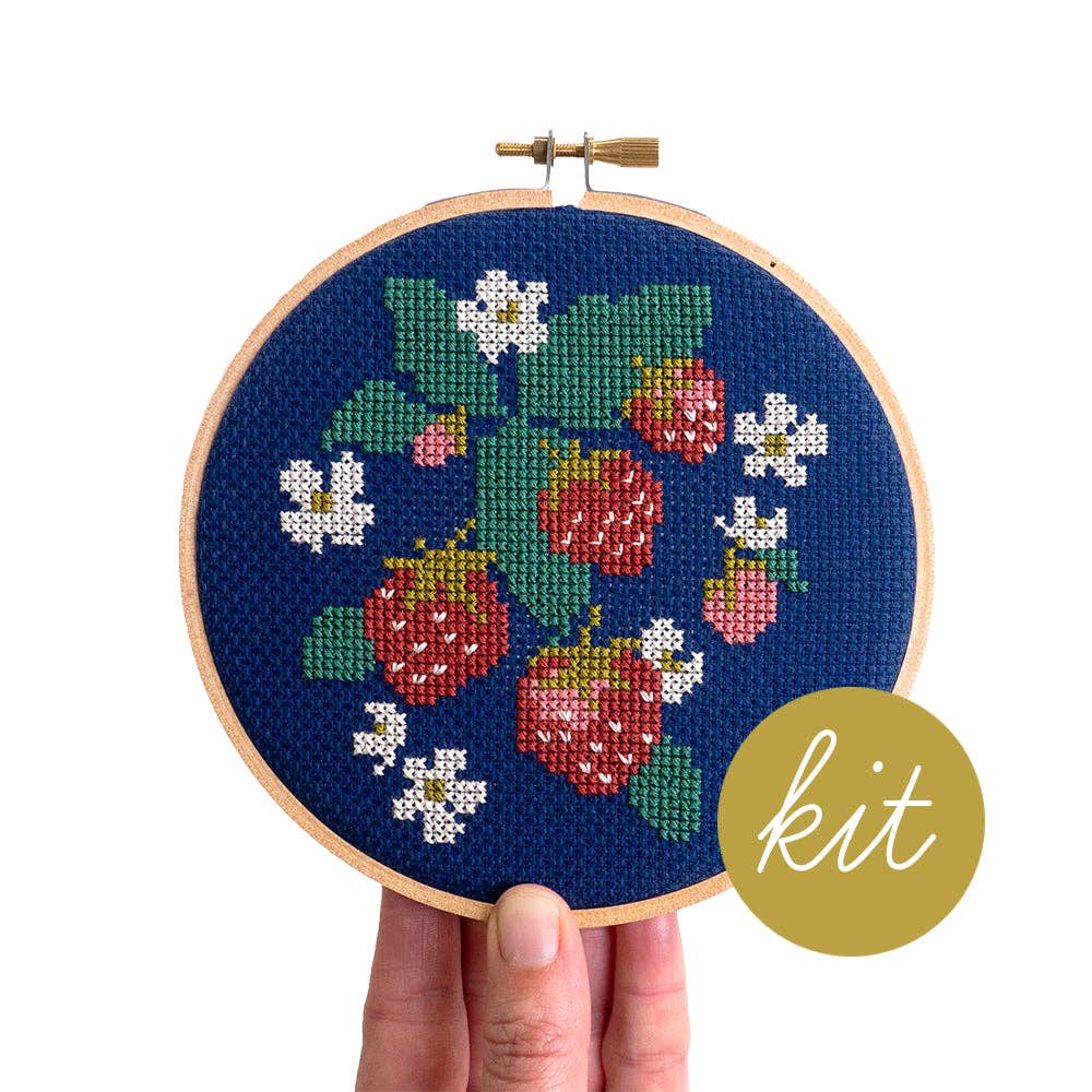 Spread Like Strawberries Cross Stitch Kit by Junebug and Darlin
