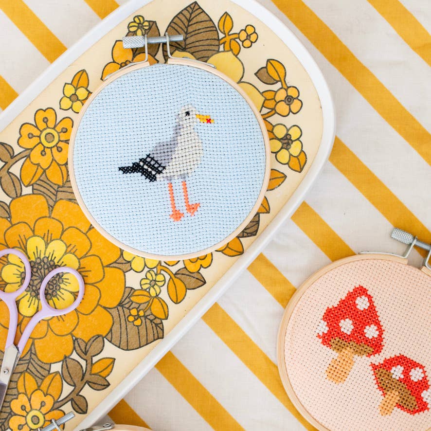 Seagull Beginner Cross Stitch Kit by Cotton Clara