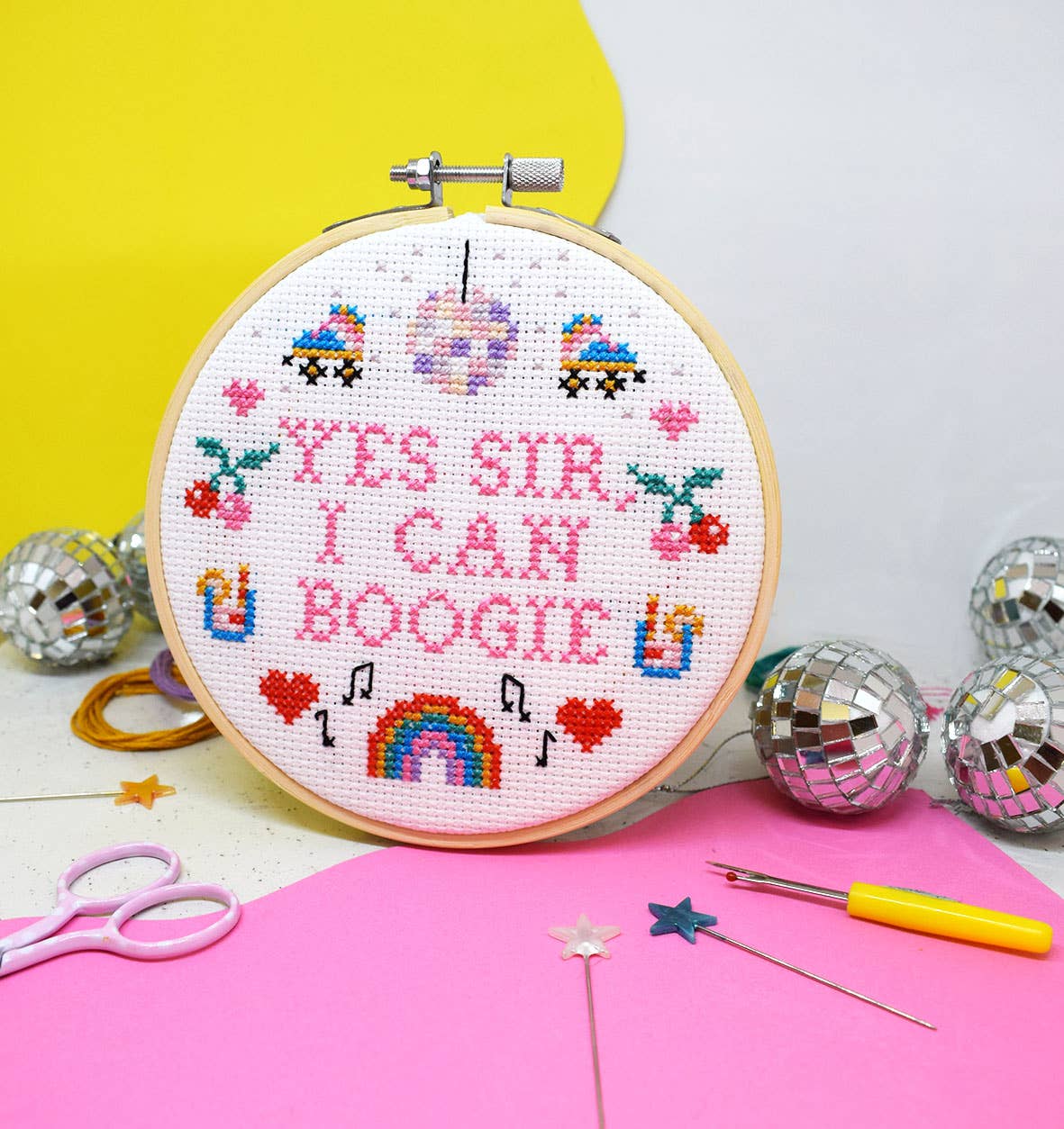 Yes Sir, I Can Boogie Cross Stitch Kit by The Make Arcade