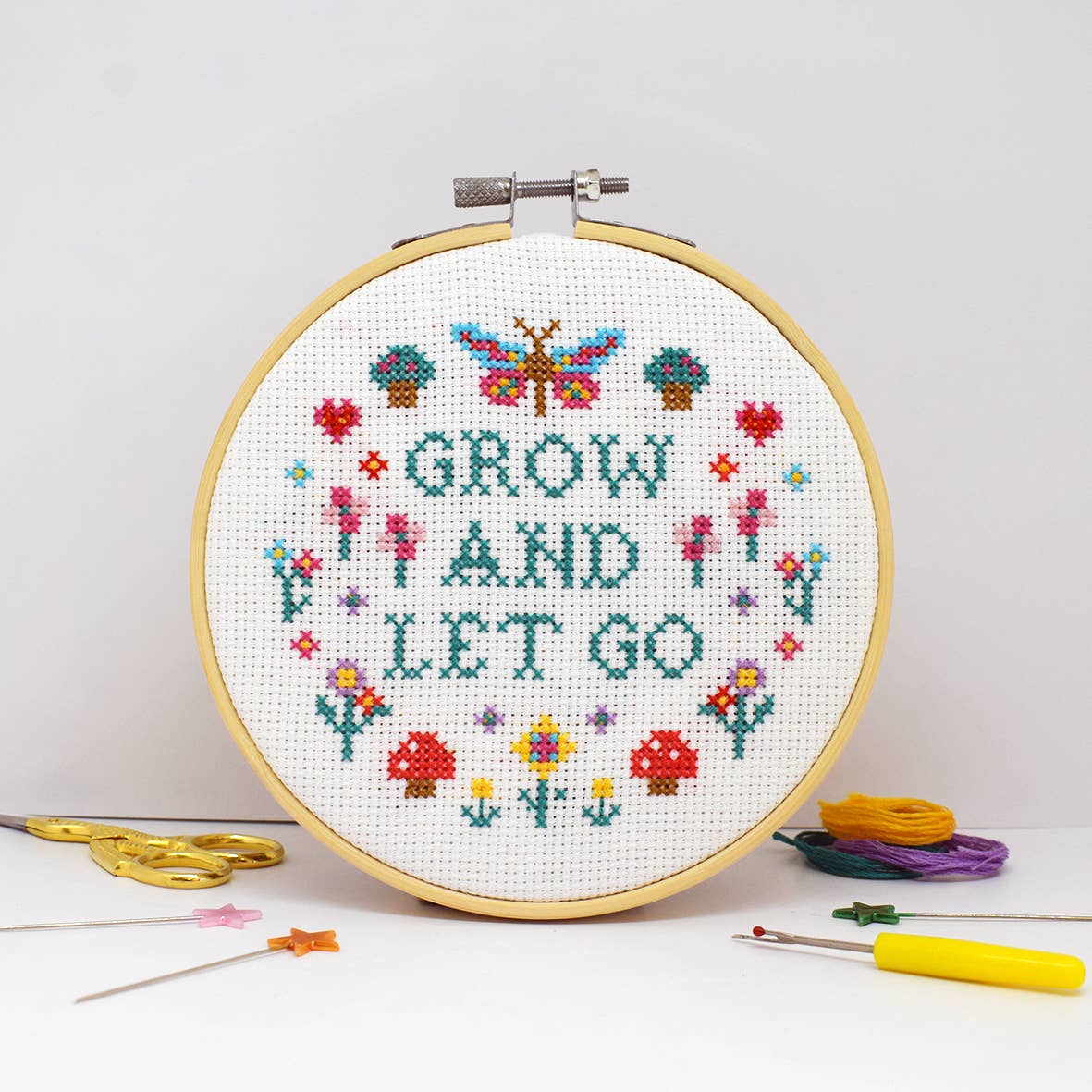 Grow and Let Go Cross Stitch by The Make Arcade