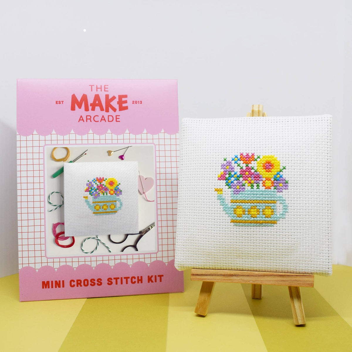 Watering Can Mini Cross Stitch Kit by The Make Arcade