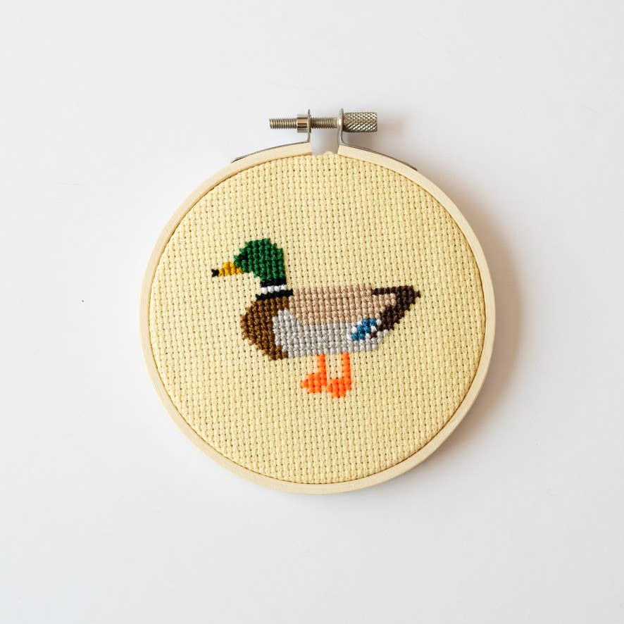 Duck Beginner Cross Stitch Kit by Cotton Clara
