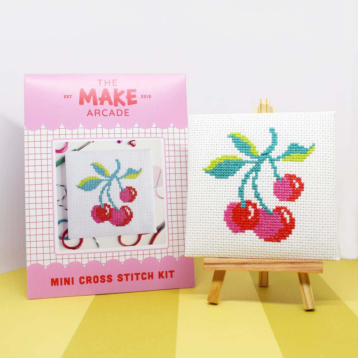 Cherries Mini Cross Stitch Kit by The Make Arcade