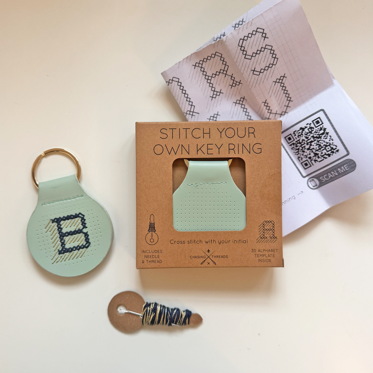 Stitch Your Own Keyring - Mint