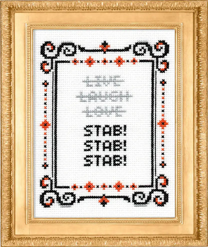 Stab! Stab! Stab! Cross Stitch Kit by Subversive Cross Stitch