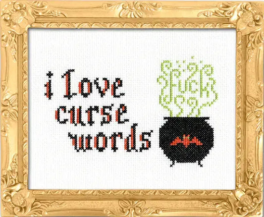 I Love Curse Words Cross Stitch Kit by Subversive Cross Stitch