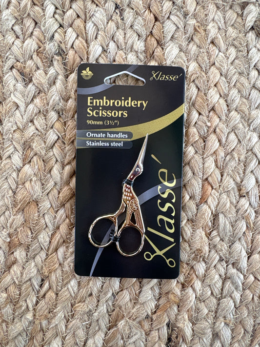 Klasse Stork Embroidery Scissors - 90mm and 115mm