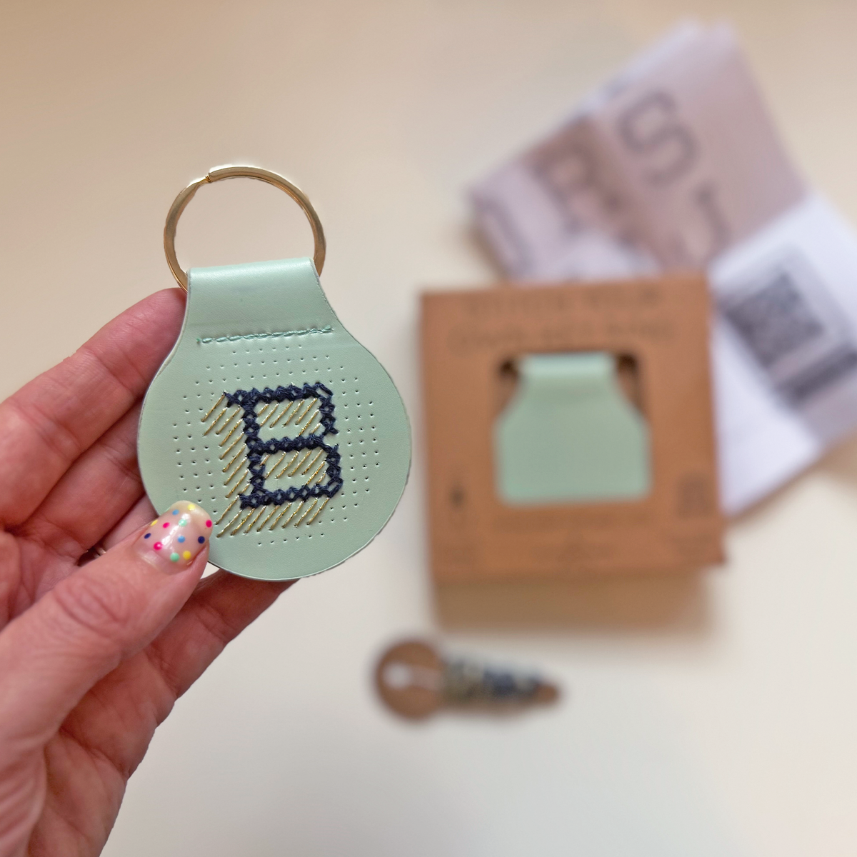 Stitch Your Own Keyring - Mint