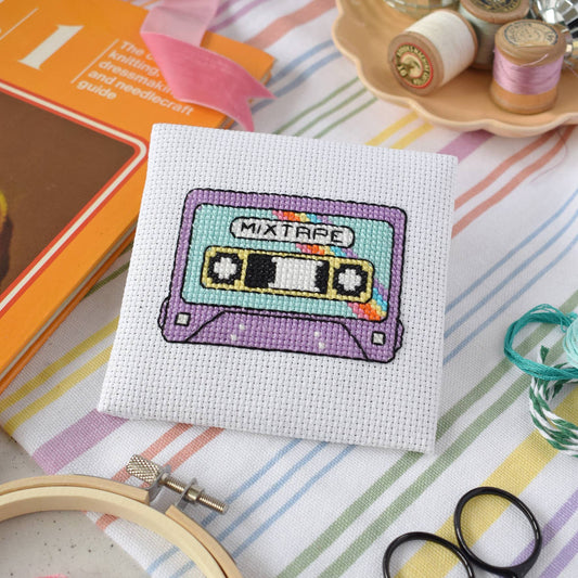 Mixtape Mini Cross Stitch Kit by The Make Arcade