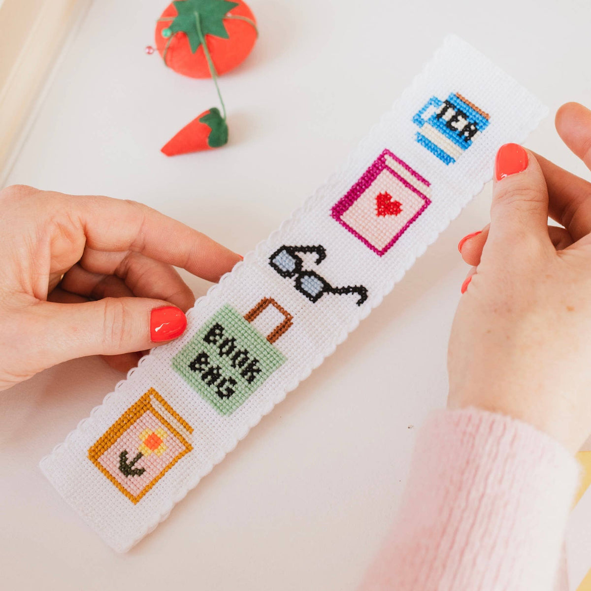 Bookish Counted Cross Stitch Bookmark Kit by Cotton Clara - Beginner friendly