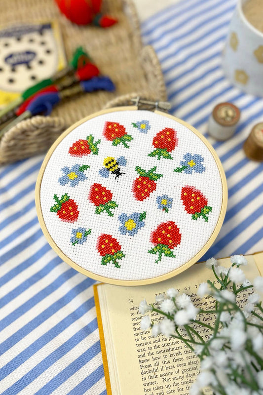 Summer Strawberries Cross Stitch Kit by The Make Arcade