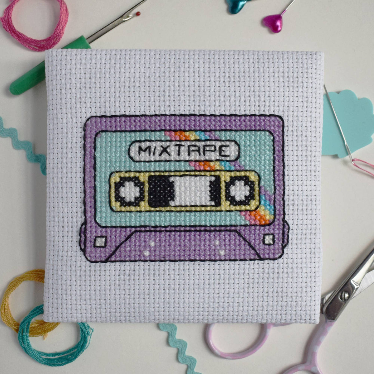 Mixtape Mini Cross Stitch Kit by The Make Arcade