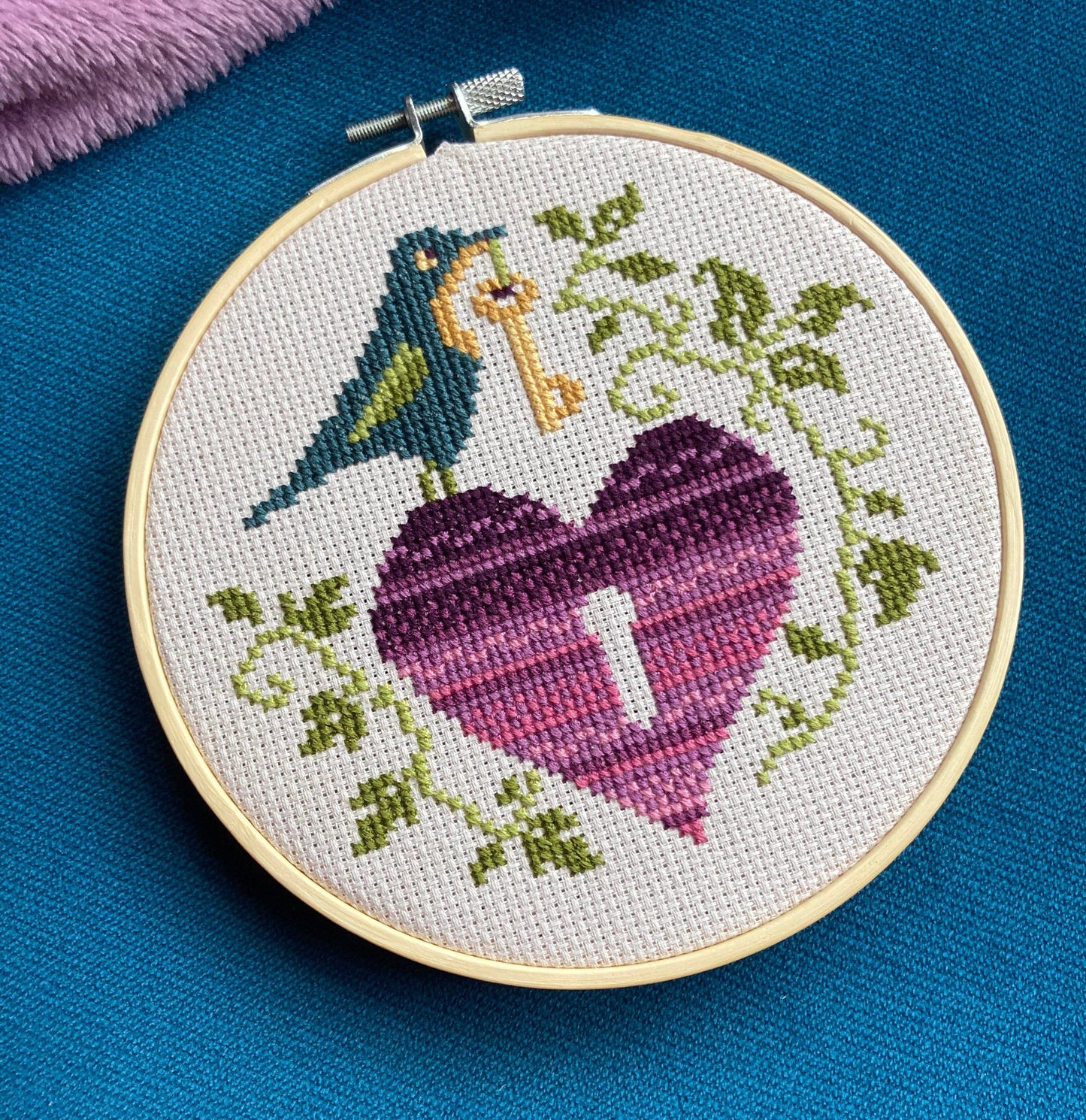 Key To My Heart Cross Stitch Kit by Love Poppet