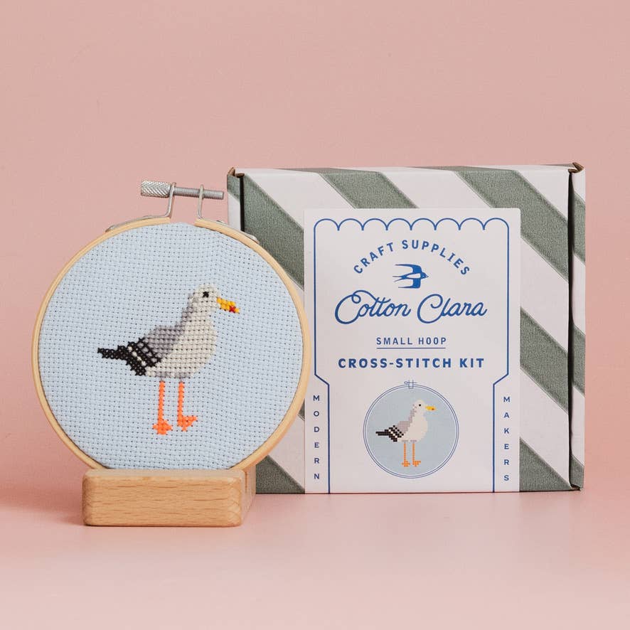 Seagull Beginner Cross Stitch Kit by Cotton Clara