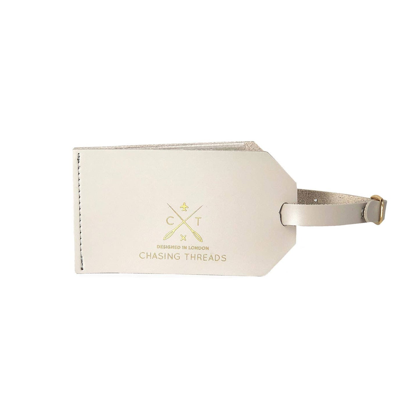 DIY Cross Stitch Luggage Tag - Grey