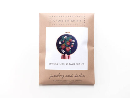 Spread Like Strawberries Cross Stitch Kit by Junebug and Darlin