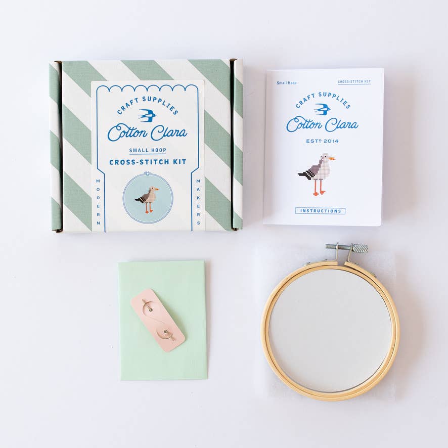 Seagull Beginner Cross Stitch Kit by Cotton Clara