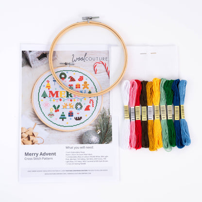 Advent Calendar Christmas Cross Stitch Kit