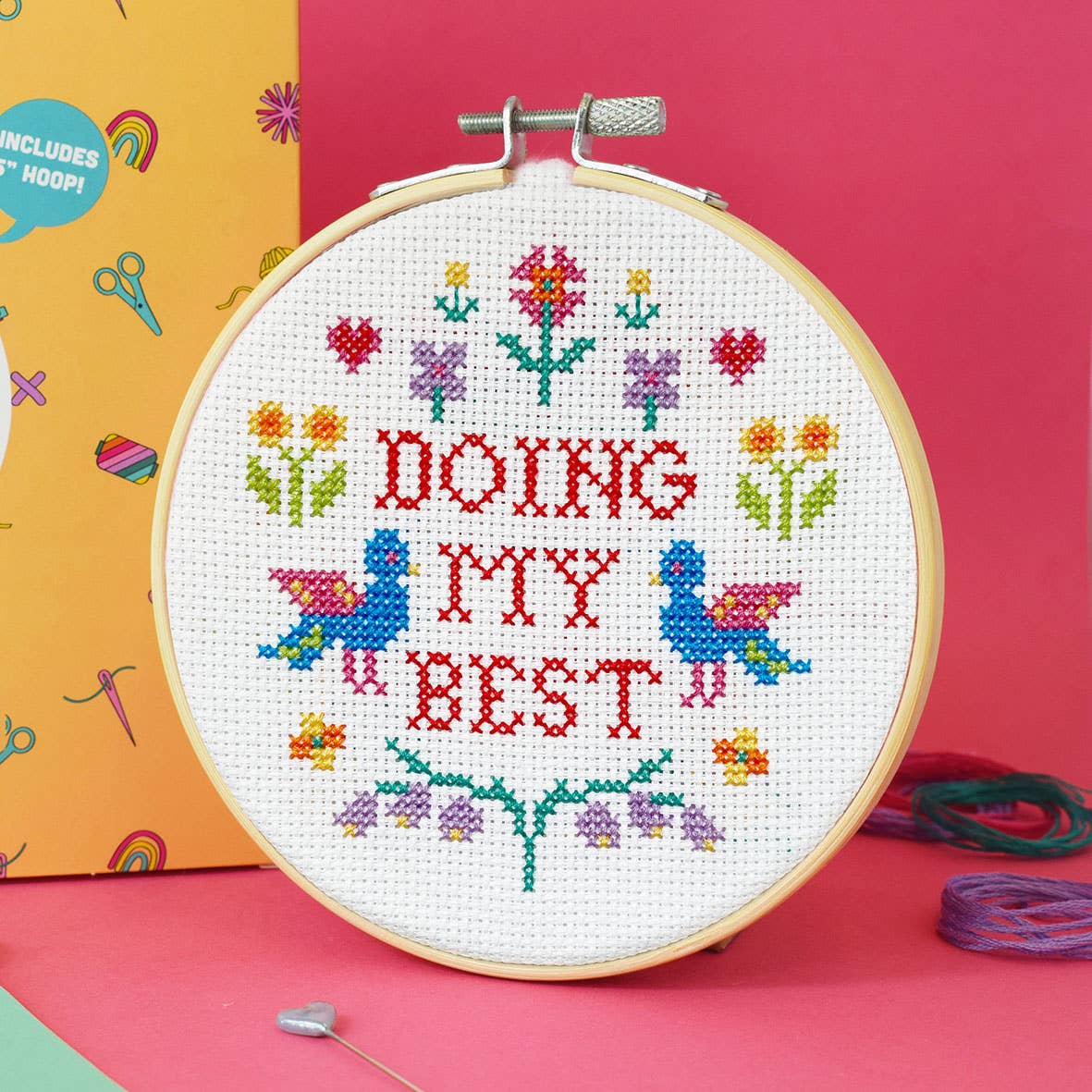 Doing my Best Cross Stitch Kit by The Make Arcade