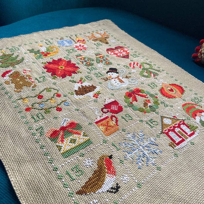 Feeling Festive Advent Cross Stitch Kit by Love Poppet
