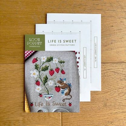 Life Is Sweet Cross Stitch Kit by Love Poppet