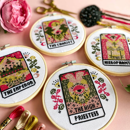 The High Priestess Tarot Card Cross Stitch Kit by Innocent Bones