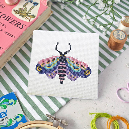 Moth Mini Cross Stitch Kit by The Make Arcade