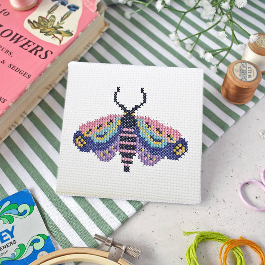 Moth Mini Cross Stitch Kit by The Make Arcade
