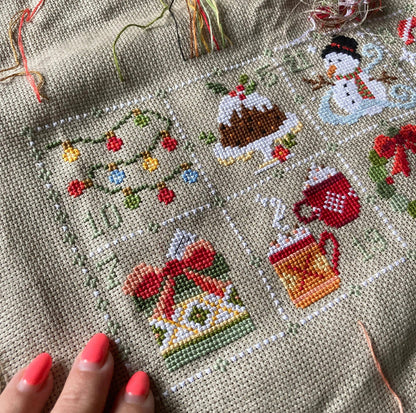 Feeling Festive Advent Cross Stitch Kit by Love Poppet