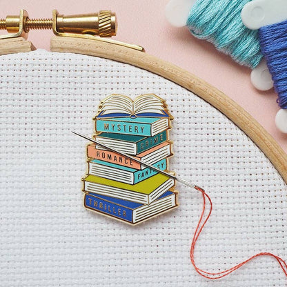Book Stack Magnetic Needle Minder by Caterpillar Cross Stich