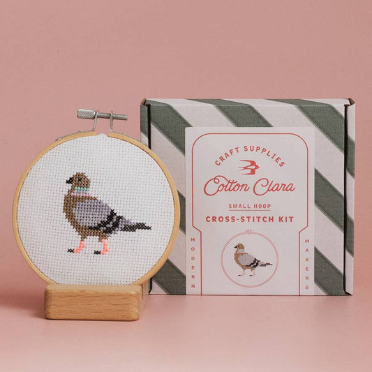 Pigeon Beginner Cross Stitch Kit by Cotton Clara