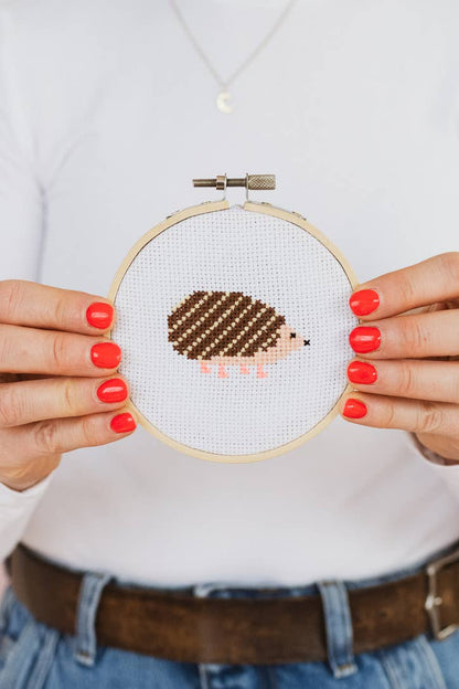 Hedgehog Beginner Cross Stitch Kit by Cotton Clara