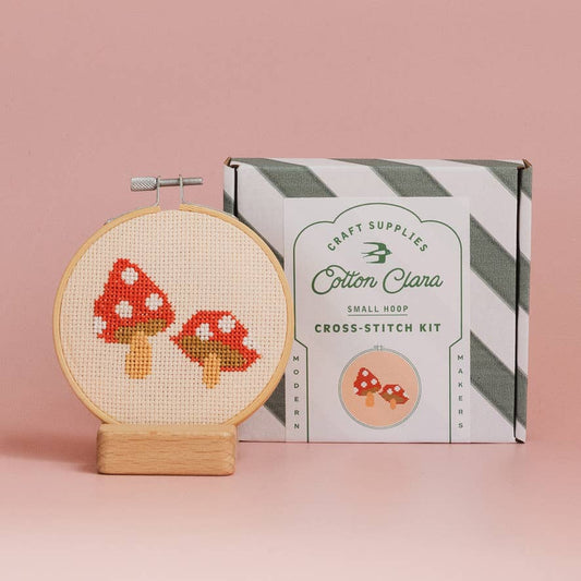Toadstool Beginner Cross Stitch Kit by Cotton Clara