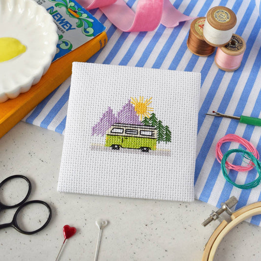 Campervan Mini Cross Stitch Kit by The Make Arcade
