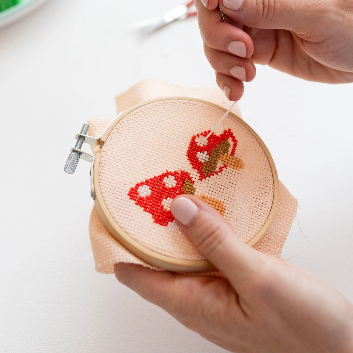 Toadstool Beginner Cross Stitch Kit by Cotton Clara