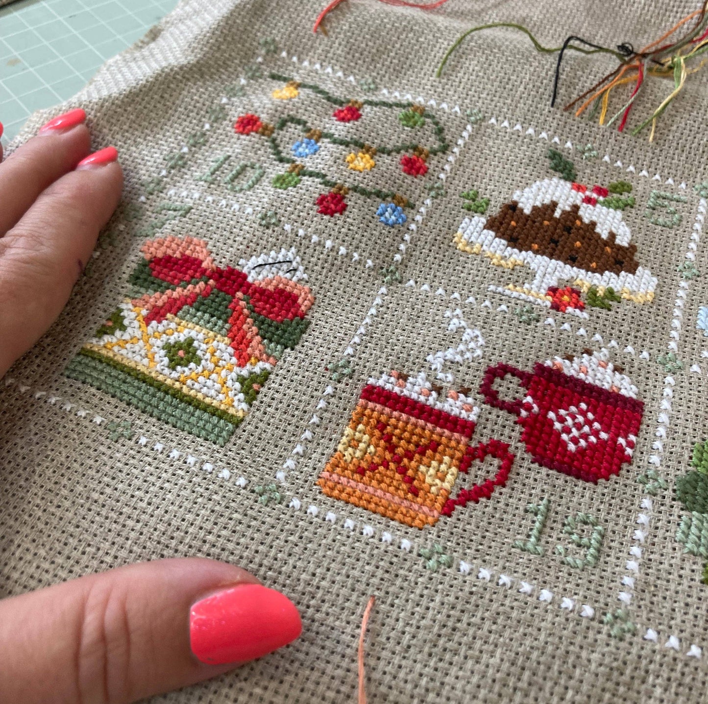 Feeling Festive Advent Cross Stitch Kit by Love Poppet