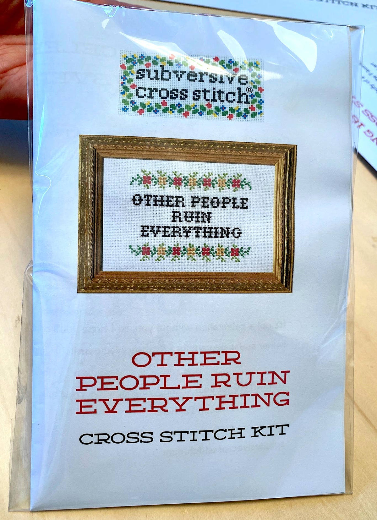'Did you take your meds today?' cross stitch kit by Subversive Cross Stitch