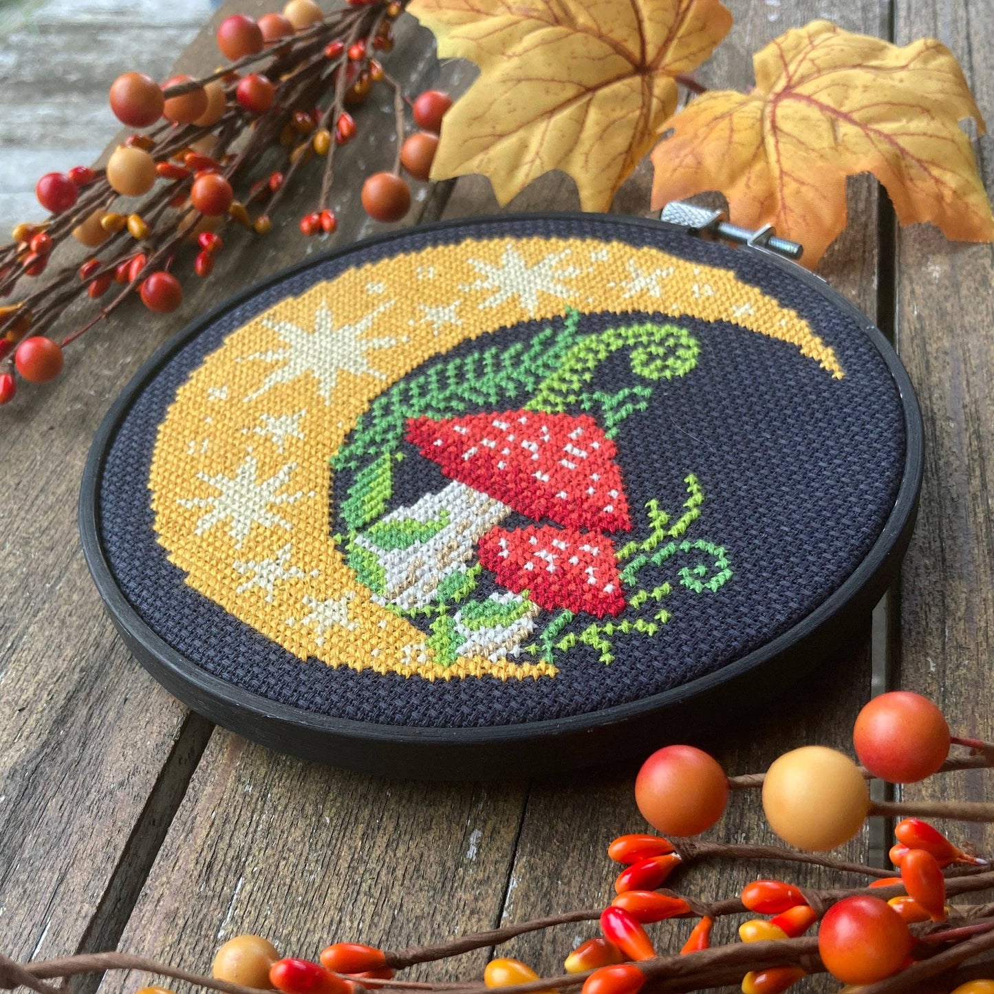 Woodland Moon Cross Stitch Kit by Love Poppet
