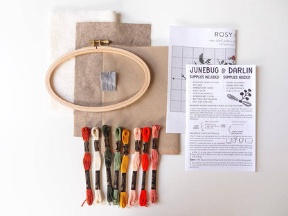 Rosy Chaos Cross Stitch Kit by Junbug and Darlin
