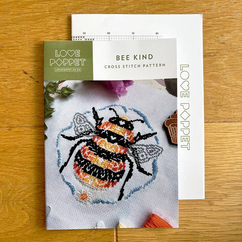 Bee Kind Cross Stitch Kit by Love Poppet